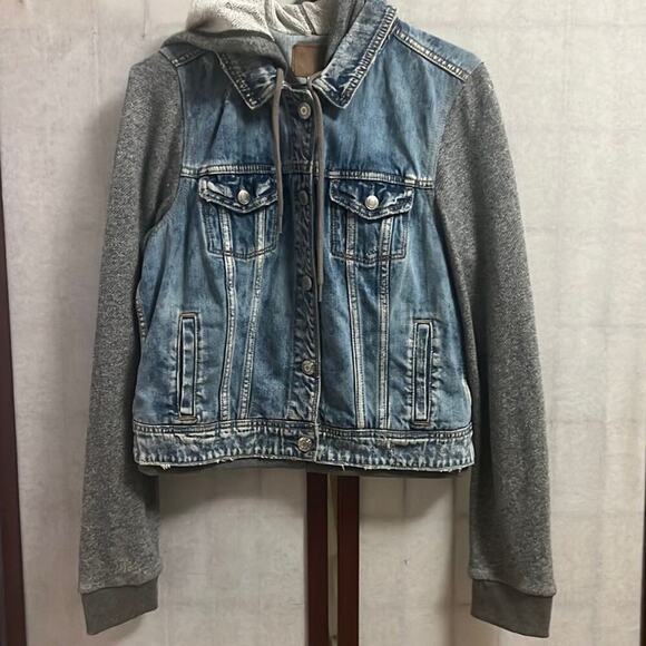 AMERICAN EAGLE OUTFITTERS DEMIN HOODIE JACKET SIZE‎ L - Picture 1 of 7